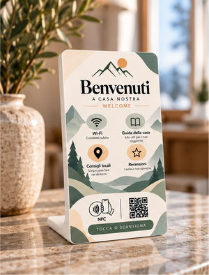 Totem Review Montagna — totem NFC e QR per baite e case in quota